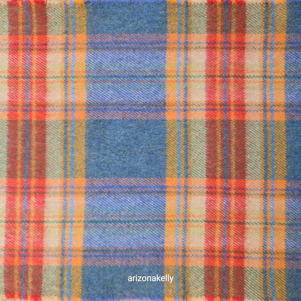 NWT John Hanly Extra Fine Merino Wool Plaid Scarf - Picture 8 of 10
